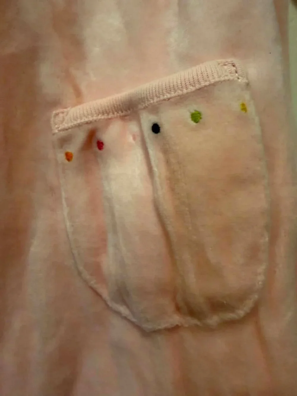 Gymboree NWT Little Panda Pink Velour Romper Embroidered Panda 6- 12 oz #10014
